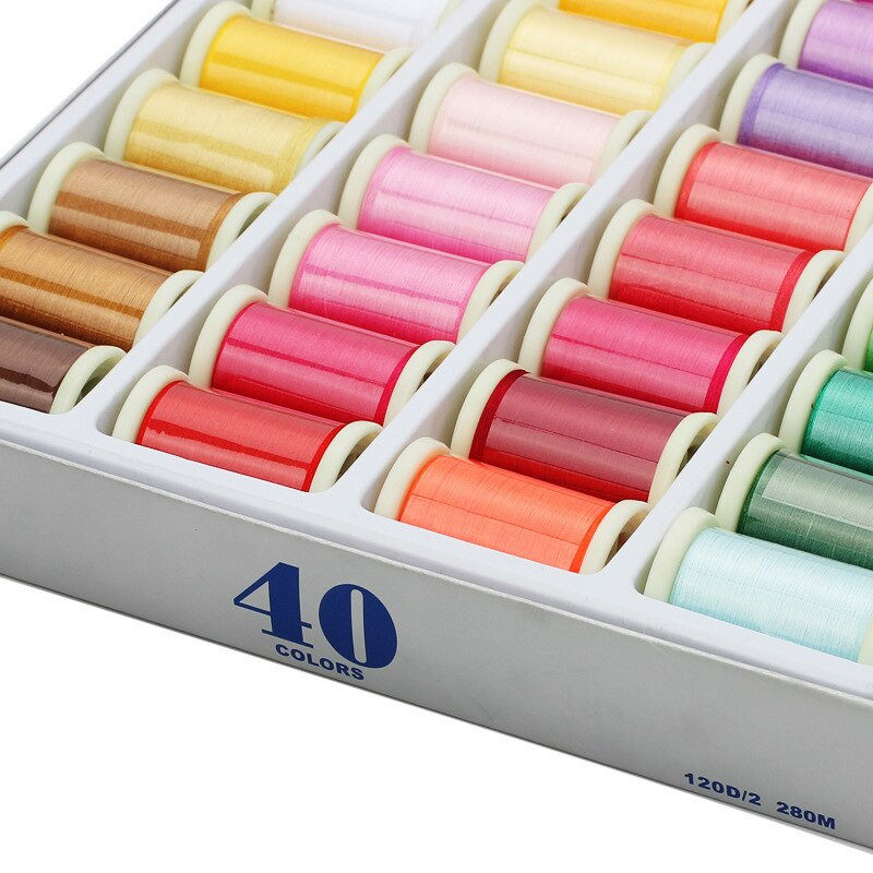 40 de culori 120D/2 ață de brodat computerizată pentru mașină de brodat 280M ață de brodat nețesată ață de bricolaj mozaic