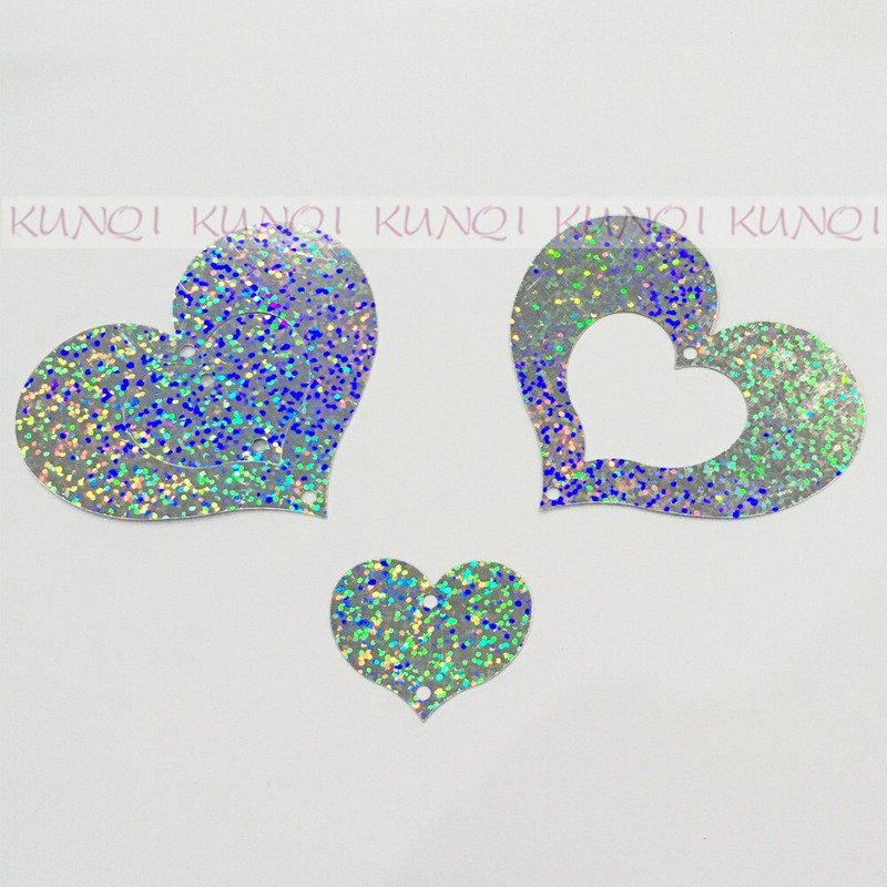 20 kompleta 70*80 mm veliko šuplje srce sa šljokicama, rukotvorine za šivanje, žene, djeca Diy odjevni dodaci