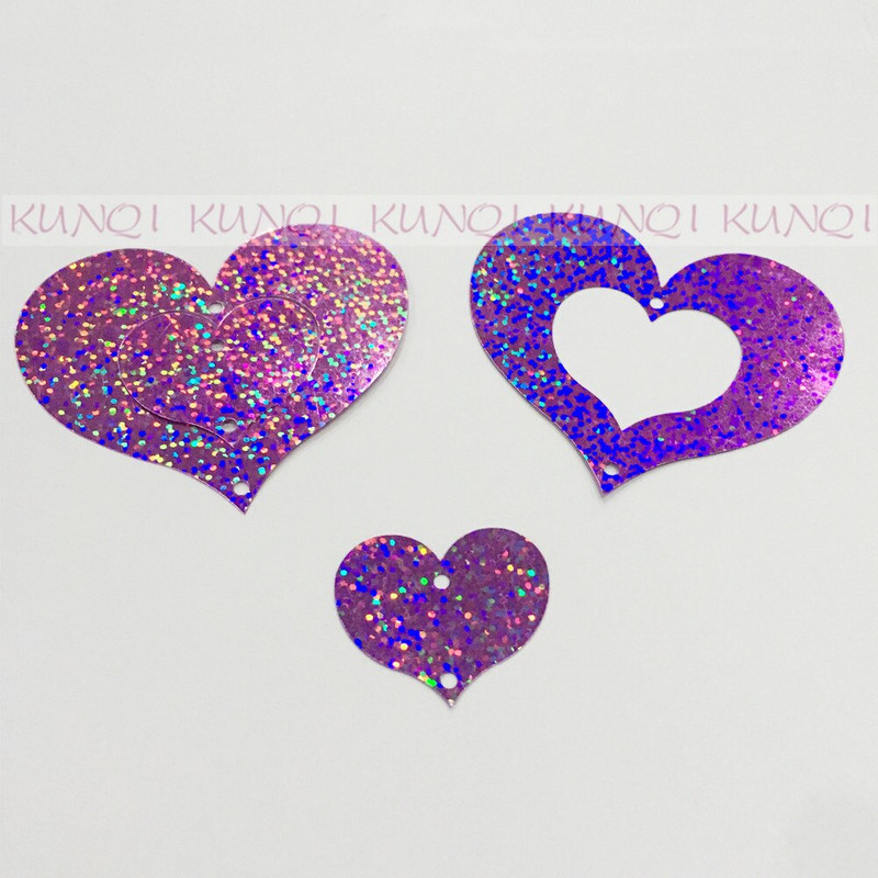 20 kompleta 70*80 mm veliko šuplje srce sa šljokicama, rukotvorine za šivanje, žene, djeca Diy odjevni dodaci