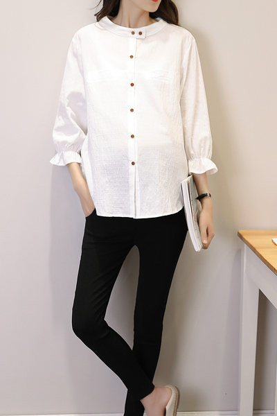 Naiste nööbiga rasedate särk