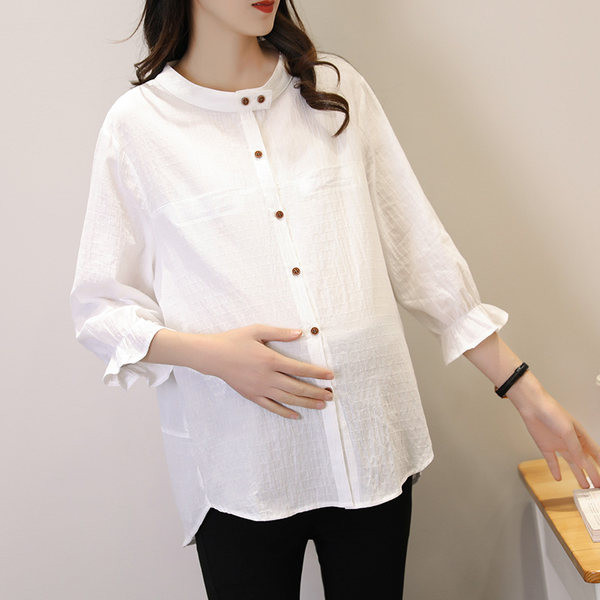 Naiste nööbiga rasedate särk