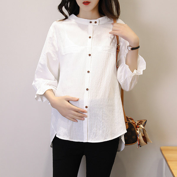 Naiste nööbiga rasedate särk