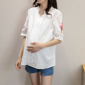 Camasa de dama model nou cu broderie - culoare alba