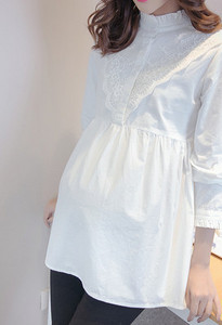 Γυναικείο πουκάμισο για εγκύους με δαντέλα και κουμπιά