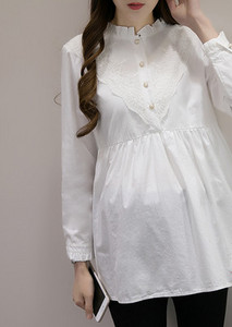 Γυναικείο πουκάμισο για εγκύους με δαντέλα και κουμπιά