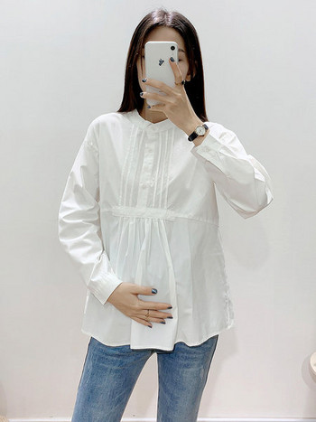 Ежедневна дамска риза два модела с копчета подходяща за бременни