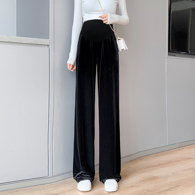 Γυναικείο ψηλόμεσο βελούδινο παντελόνι εγκυμοσύνης