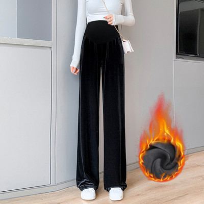 Γυναικείο ψηλόμεσο βελούδινο παντελόνι εγκυμοσύνης