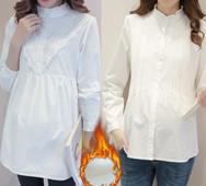 Moodne madala kraega naiste särk valget värvi