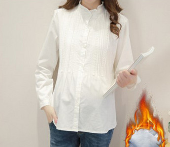 Moodne madala kraega naiste särk valget värvi