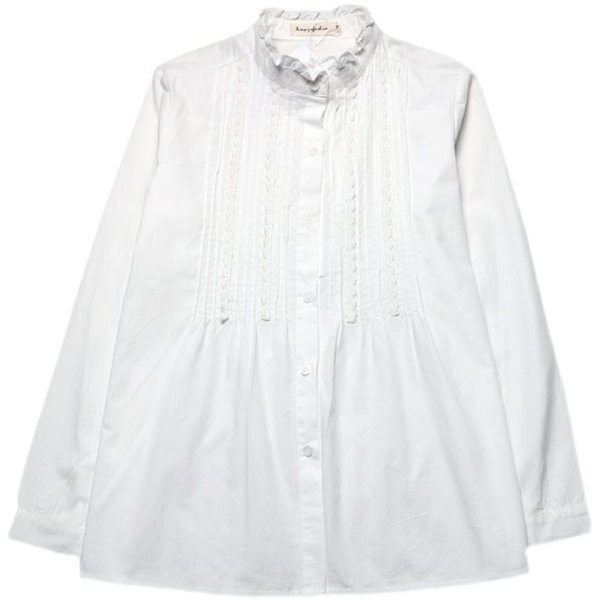 Moodne madala kraega naiste särk valget värvi