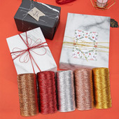 Σειρά ετικετών 1,5*100 χιλιοστών 16 σκέλη Πλεκτό χρυσό πάρτι δώρου Σειρά συσκευασίας Τσάντα συσκευασίας ψησίματος Σειρά δεσίματος Diy διακόσμηση σπιτιού