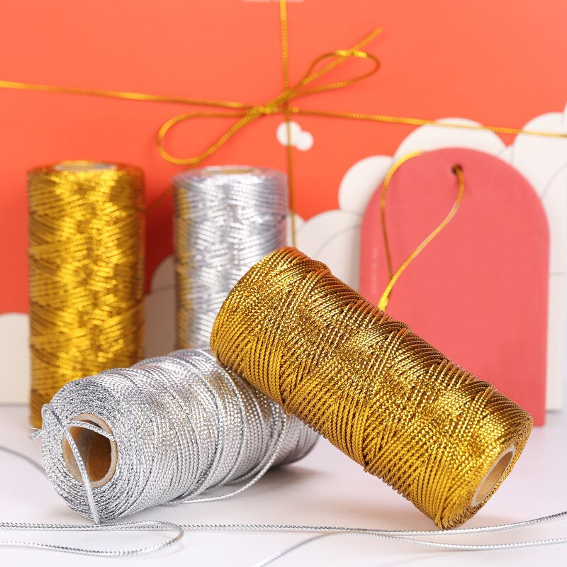 Σειρά ετικετών 1,5*100 χιλιοστών 16 σκέλη Πλεκτό χρυσό πάρτι δώρου Σειρά συσκευασίας Τσάντα συσκευασίας ψησίματος Σειρά δεσίματος Diy διακόσμηση σπιτιού