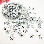 LNHOME 50g/partii 10mm Silver Star Cup litrid, säravad väikesed PVC-pailletid auguga rõivatarvikutega