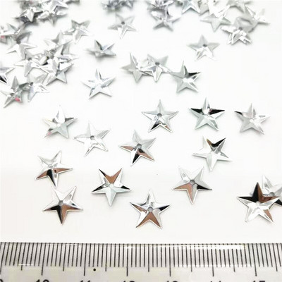 LNHOME 50g/partii 10mm Silver Star Cup litrid, säravad väikesed PVC-pailletid auguga rõivatarvikutega