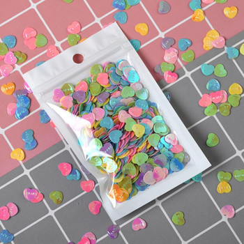 20g/Bag Love Herat 10mm PVC Confetti Glitter Sequins For Crafts Διακοσμητικά νυχιών Πιλέτες Παγιέτες DIY Αξεσουάρ ραπτικής