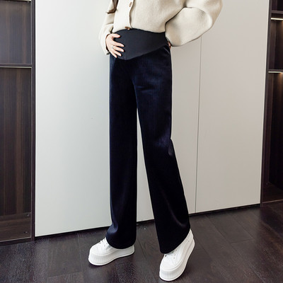 Pantaloni casual de dama pentru gravide - cu talie inalta