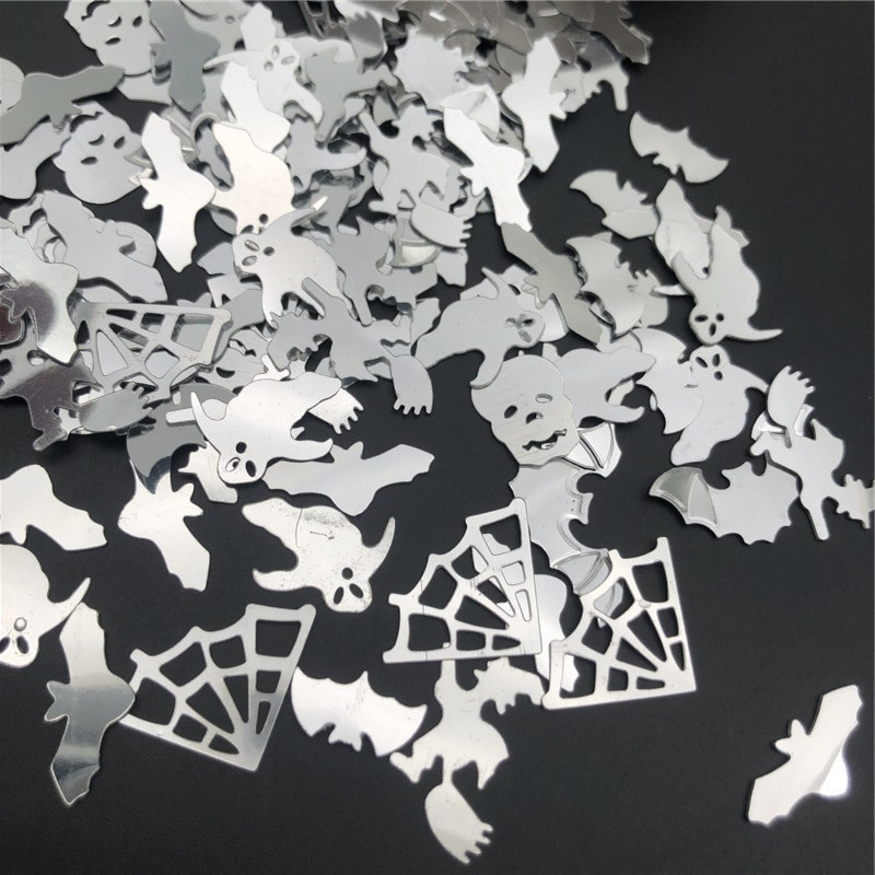 20 γραμμάρια αποκριάτικη γάτα, αράχνη, ιστός αράχνης. Φάντασμα, μάγισσα, κρανίο, νυχτερίδα, κολοκύθες χαλαρές παγιέτες παγιέτες για παπούτσια, καπέλο, παιδιά DIY, χειροτεχνίες