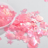 10 g/pachet mat roz amestec flori prune stea forme cochilii PET fulgi cană paiete vrac Paillettes accesorii de cusut și confeti de nuntă