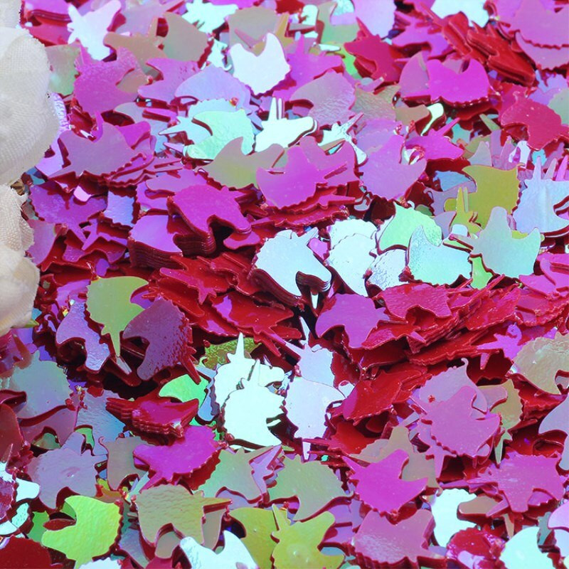 Lentejuelas 8*12mm Unicorn Shape Sequins Confetti Glitter Diy Χειροποίητα Ενδύματα Αξεσουάρ ραπτικής Paillettes Manualidades