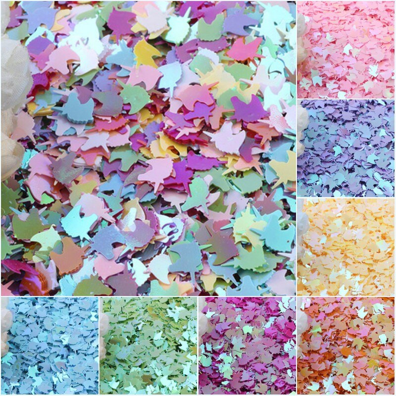 Lentejuelas 8*12mm Unicorn Shape Sequins Confetti Glitter Diy Χειροποίητα Ενδύματα Αξεσουάρ ραπτικής Paillettes Manualidades