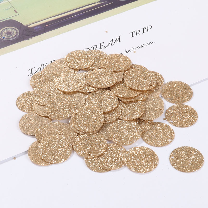 10g(100Pcs) 20mm Flash Powder Παγιέτες γκλίτερ PVC Πιλέτες Sewing Craft DIY Αξεσουάρ για ένδυμα Lentejuelas Para Coser