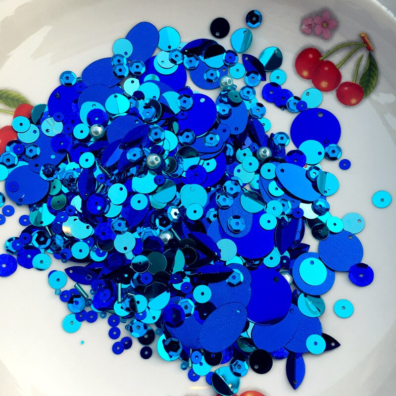 10 g/lot Mješano cvijeće Školjke Ovalne Okrugle rasute šljokice Paillettes Staklene perle Biserni rukotvorini za vjenčanja Žene Djeca Navidad Ukrasi diy