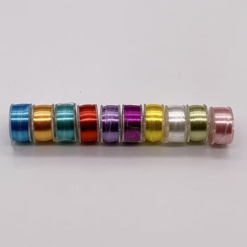 Многоцветни макари с конци Бобини за шевни машини Пластмасови калерчета с конец за шевни машини Квилтинг Шевни аксесоари