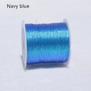 Kuldse hõbedase värvilise lõngaga DIY kaelakee käevõru Käsitsi valmistatud niidist punutud köiega niit tikkimiseks heegeldatud helmepael