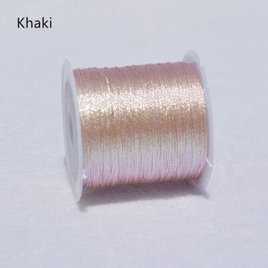 Kuldse hõbedase värvilise lõngaga DIY kaelakee käevõru Käsitsi valmistatud niidist punutud köiega niit tikkimiseks heegeldatud helmepael