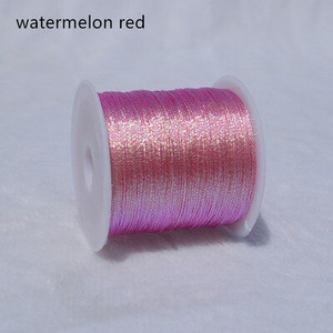 Kuldse hõbedase värvilise lõngaga DIY kaelakee käevõru Käsitsi valmistatud niidist punutud köiega niit tikkimiseks heegeldatud helmepael