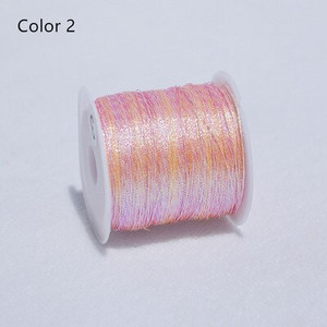 Kuldse hõbedase värvilise lõngaga DIY kaelakee käevõru Käsitsi valmistatud niidist punutud köiega niit tikkimiseks heegeldatud helmepael