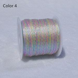 Kuldse hõbedase värvilise lõngaga DIY kaelakee käevõru Käsitsi valmistatud niidist punutud köiega niit tikkimiseks heegeldatud helmepael