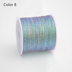 Kuldse hõbedase värvilise lõngaga DIY kaelakee käevõru Käsitsi valmistatud niidist punutud köiega niit tikkimiseks heegeldatud helmepael