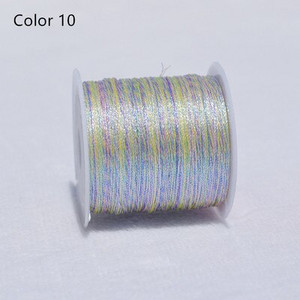 Kuldse hõbedase värvilise lõngaga DIY kaelakee käevõru Käsitsi valmistatud niidist punutud köiega niit tikkimiseks heegeldatud helmepael