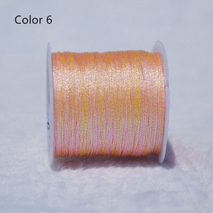 Kuldse hõbedase värvilise lõngaga DIY kaelakee käevõru Käsitsi valmistatud niidist punutud köiega niit tikkimiseks heegeldatud helmepael