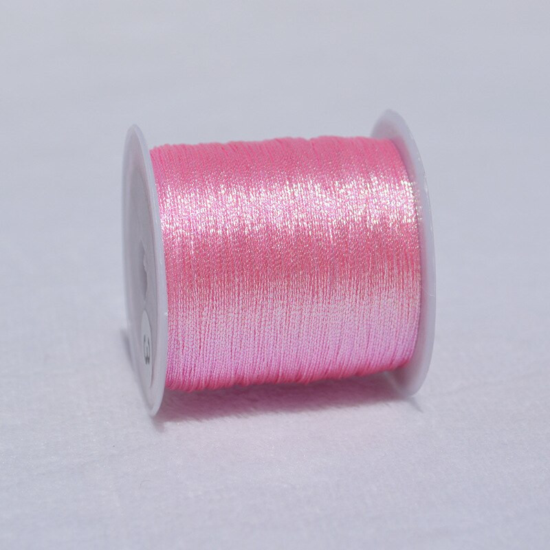 Kuldse hõbedase värvilise lõngaga DIY kaelakee käevõru Käsitsi valmistatud niidist punutud köiega niit tikkimiseks heegeldatud helmepael