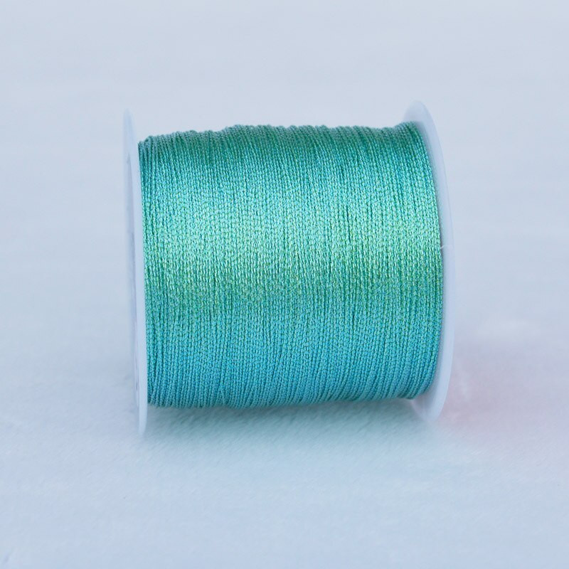 Kuldse hõbedase värvilise lõngaga DIY kaelakee käevõru Käsitsi valmistatud niidist punutud köiega niit tikkimiseks heegeldatud helmepael