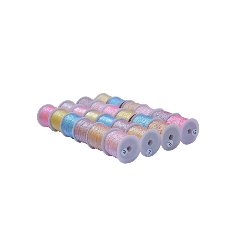 Kuldse hõbedase värvilise lõngaga DIY kaelakee käevõru Käsitsi valmistatud niidist punutud köiega niit tikkimiseks heegeldatud helmepael