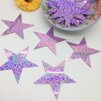 LNHOME 50g/Παρτίδα 54mm Laser Pink Star πούλιες με 2 τρύπες πούλιες PVC Paillette χαλαρά επίπεδα αξεσουάρ ρούχων Χριστουγεννιάτικες πούλιες