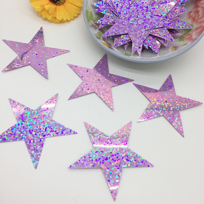 LNHOME 50g/Παρτίδα 54mm Laser Pink Star πούλιες με 2 τρύπες πούλιες PVC Paillette χαλαρά επίπεδα αξεσουάρ ρούχων Χριστουγεννιάτικες πούλιες