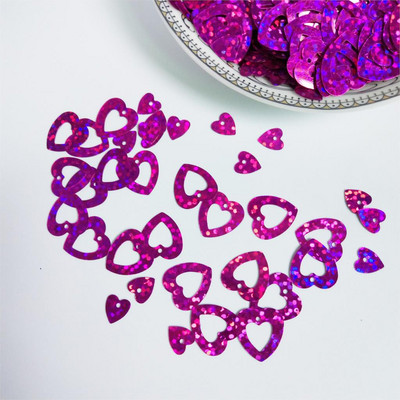50g 12mm Flat Love Heart Sequins for Crafts Αξεσουάρ ραπτικής 2τμχ Σετ κομφετί Spangles 7 χρωμάτων Διαθέσιμα