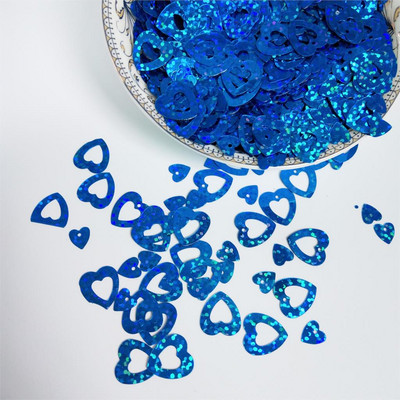 50g 12mm Flat Love Heart Sequins for Crafts Αξεσουάρ ραπτικής 2τμχ Σετ κομφετί Spangles 7 χρωμάτων Διαθέσιμα