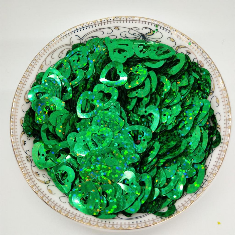 50g 12mm Flat Love Heart Sequins for Crafts Αξεσουάρ ραπτικής 2τμχ Σετ κομφετί Spangles 7 χρωμάτων Διαθέσιμα