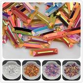 30g 3*13MM găuri duble bară strălucitoare culoare aurie paiete largi Paillettes pentru cusut, pantofi, pălărie, bricolaj pentru copii, accesorii de meșteșuguri