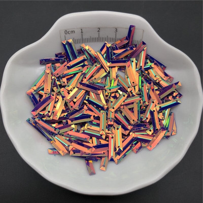 30g 3*13MM găuri duble bară strălucitoare culoare aurie paiete largi Paillettes pentru cusut, pantofi, pălărie, bricolaj pentru copii, accesorii de meșteșuguri