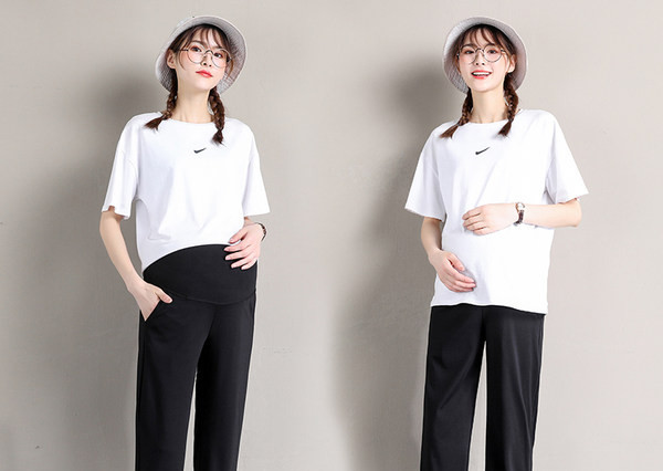 Γυναικείο παντελόνι για εγκύους σε μαύρο χρώμα