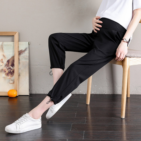 Γυναικείο παντελόνι για εγκύους σε μαύρο χρώμα