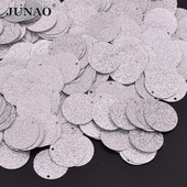 JUNAO 20g 18mm Särakulla Hõbeda Õmblemine Suured litrid Ümmargused Lamedad Paillttes Kõrvarõngad Ripatsid Riided Käsitöö DIY Kodukaunistused