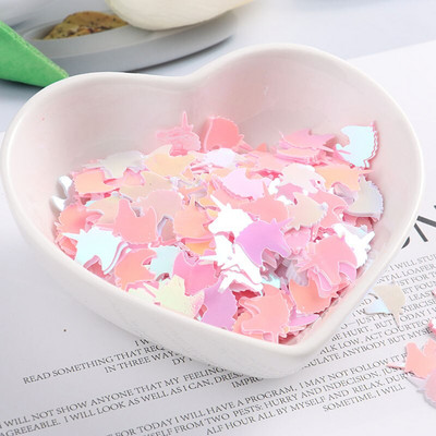 15 g/pachet 10 mm PVC Forma Unicorn Paiete Largi Paillettes Cusut Femei Imbracaminte Genti Accesorii Artizanat de nunta